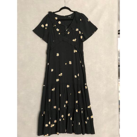 Madewell Women's Size 4 Empire Waist Short Sleeve Floral Maxi Dress - Picture 1 of 7